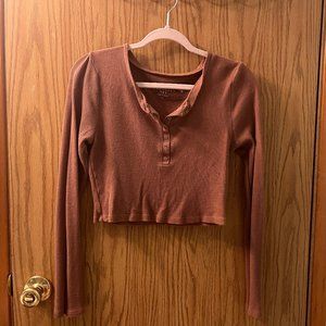 Aeropostale The OG Tee Collection Large Brown Long Sleeve